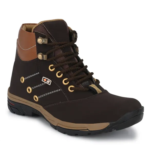 Brown_Leatherette_And_Airmix_Lace_Ups_Boots_For_Men