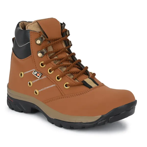 Tan_Brown_Leatherette_And_Airmix_Lace_Ups_Boots_For_Men