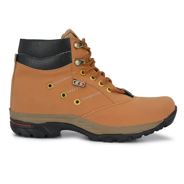 Beige_Leatherette_And_Airmix_Lace_Ups_Boots_For_Men