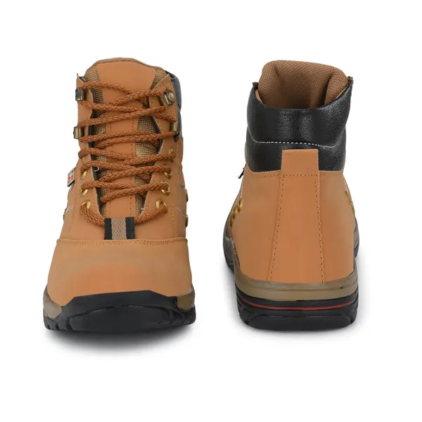 Beige_Leatherette_And_Airmix_Lace_Ups_Boots_For_Men