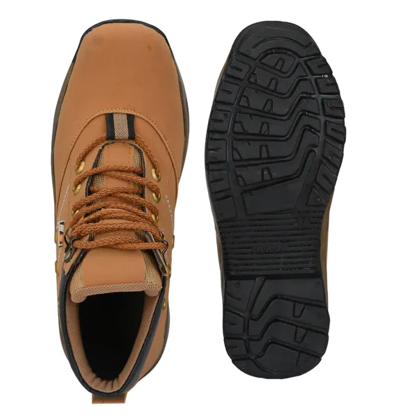 Beige_Leatherette_And_Airmix_Lace_Ups_Boots_For_Men