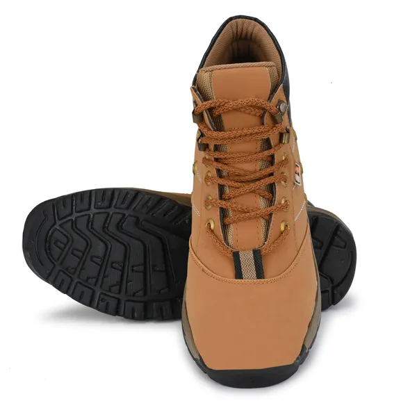Beige_Leatherette_And_Airmix_Lace_Ups_Boots_For_Men