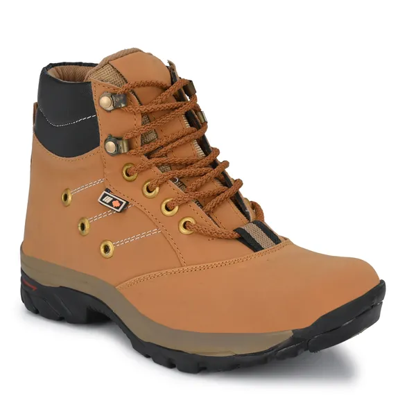Beige_Leatherette_And_Airmix_Lace_Ups_Boots_For_Men