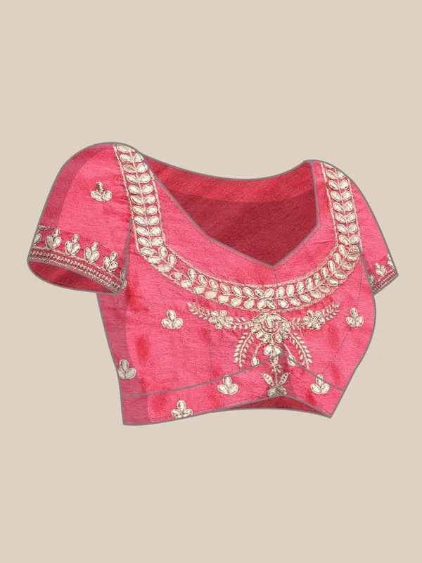 Rekha_Maniyar_Women's_Matka_Silk_Leheriya_Printed_Saree_With_Embroideried_Blouse_Piece