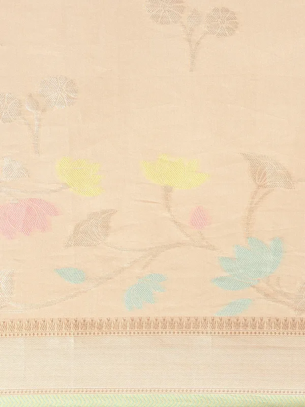 Beige_Masrise_Cotton/Cotton_Banarasi_Sarees_For_Women