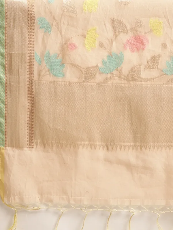 Beige_Masrise_Cotton/Cotton_Banarasi_Sarees_For_Women