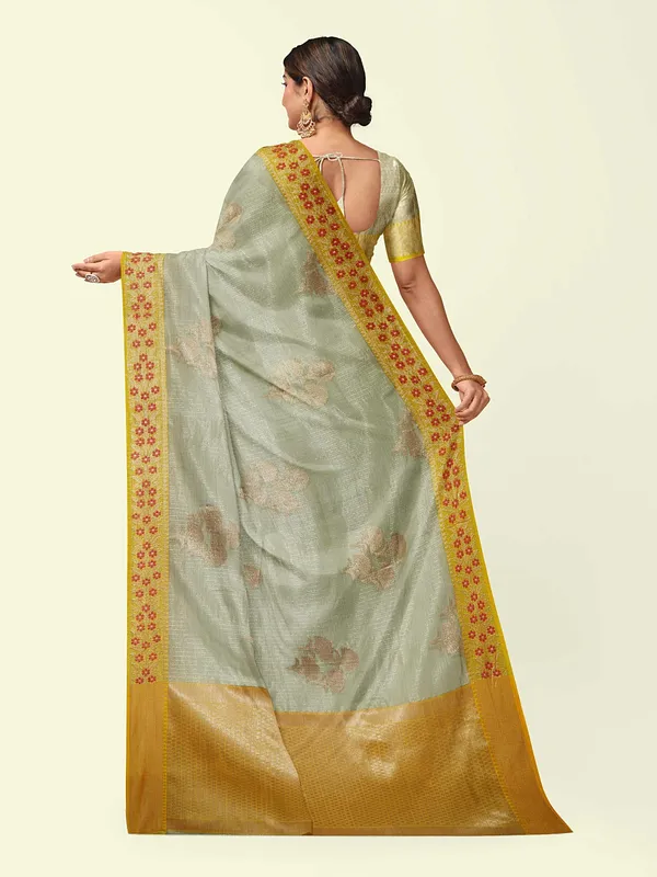 Sea_Green_Cotton_Blend_Banarasi_Sarees_For_Women
