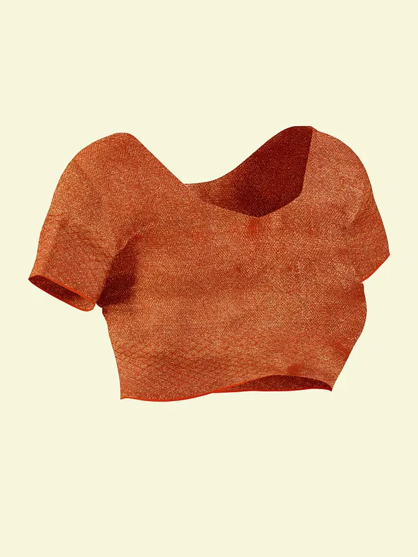 Orange_Cotton_Blend_Banarasi_Sarees_For_Women