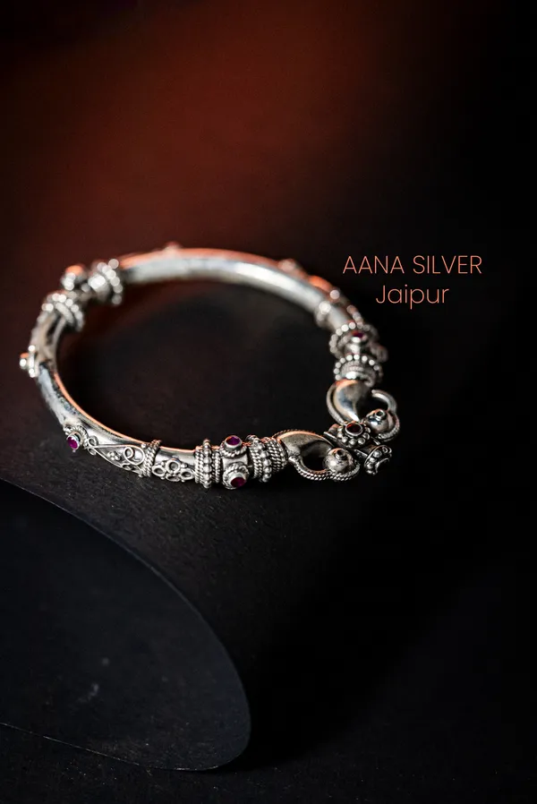 925_Pure_Sterling_Silver_|_Aabharan_Versatile_Peacock_Kada_|_Well_Stamped_&_Hallmarked