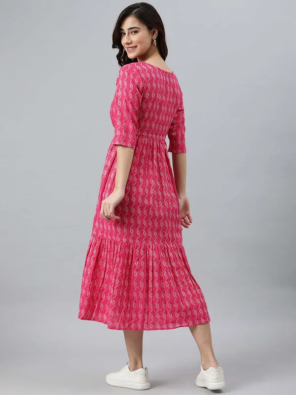 Pink_Crepe_Regular_Design_Dress_|_Push_Premium_For_Women