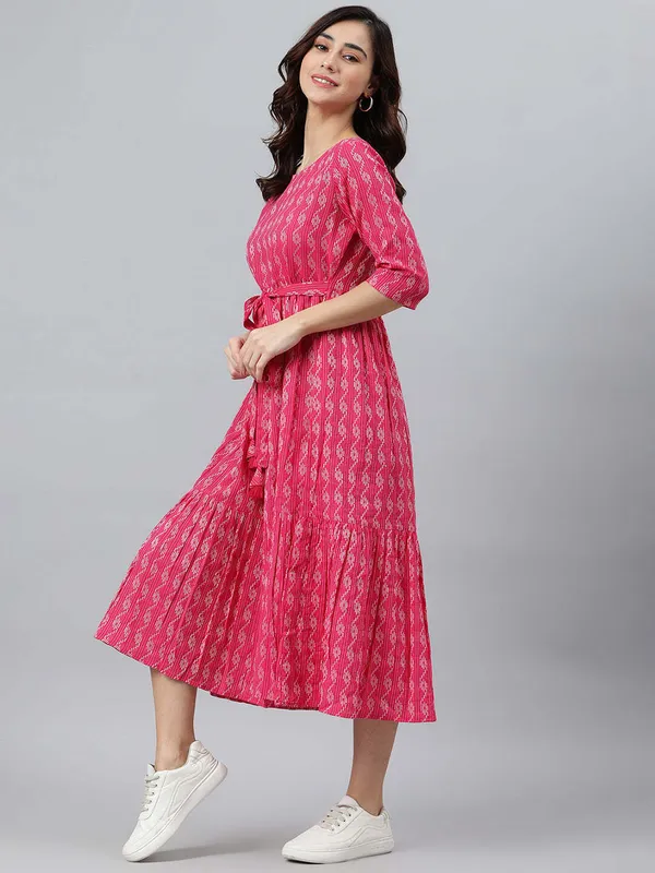Pink_Crepe_Regular_Design_Dress_|_Push_Premium_For_Women