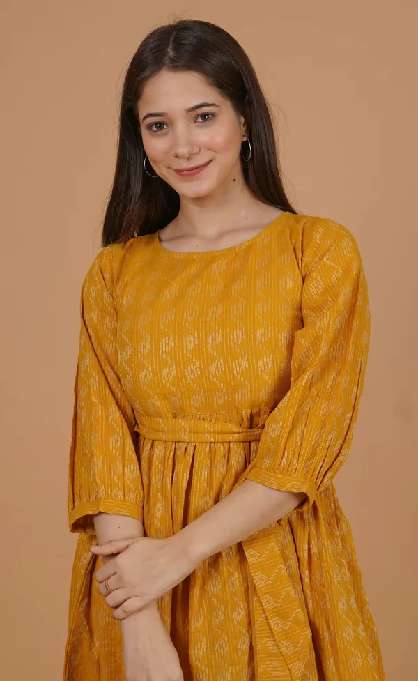 Yellow_Crepe_Regular_Dress_For_Women