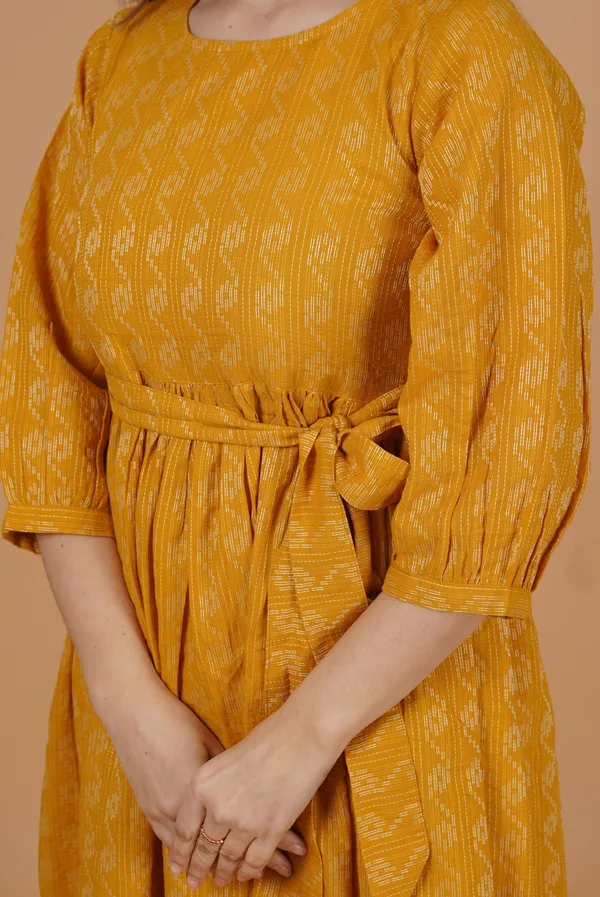 Yellow_Crepe_Regular_Dress_For_Women