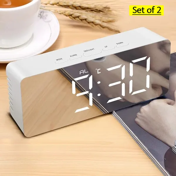 Set_of_2_Digital_Table_Mirror_Alarm_Clock,__Modern_Smart_Back_Light,_With_Sensor_Date_And_Temperature_For_Office,_Home_And_Bedroom_|Alarm_Clock_For_Heavy_Sleeper_(White)_-_14_Cm