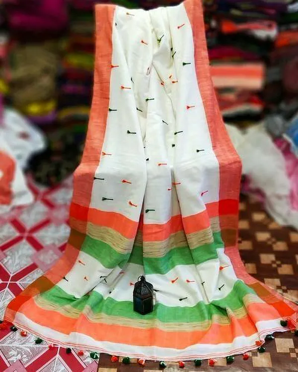 White_Woven_Handloom_Pure_Cotton_Saree