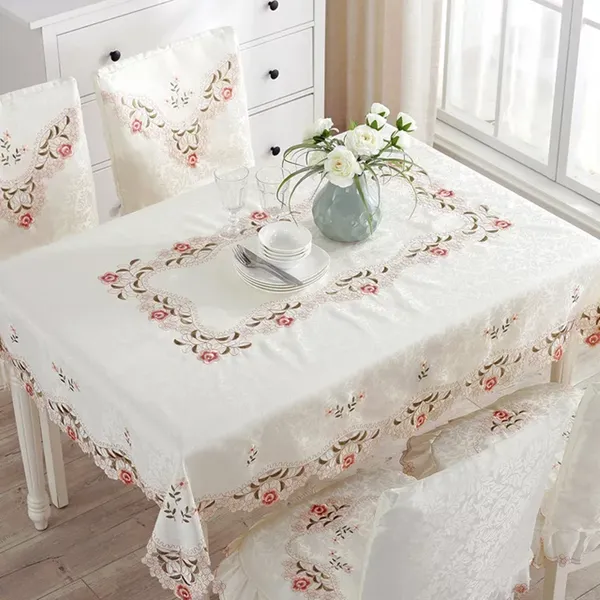 Cream_Satin_Embroidery_Design_Rectangle_Dining_Table_Cover