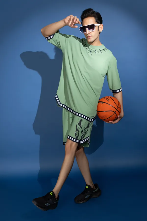 Sea_Green_Honey_Comb_Printed_Oversized_Size_Co-Ord_Set