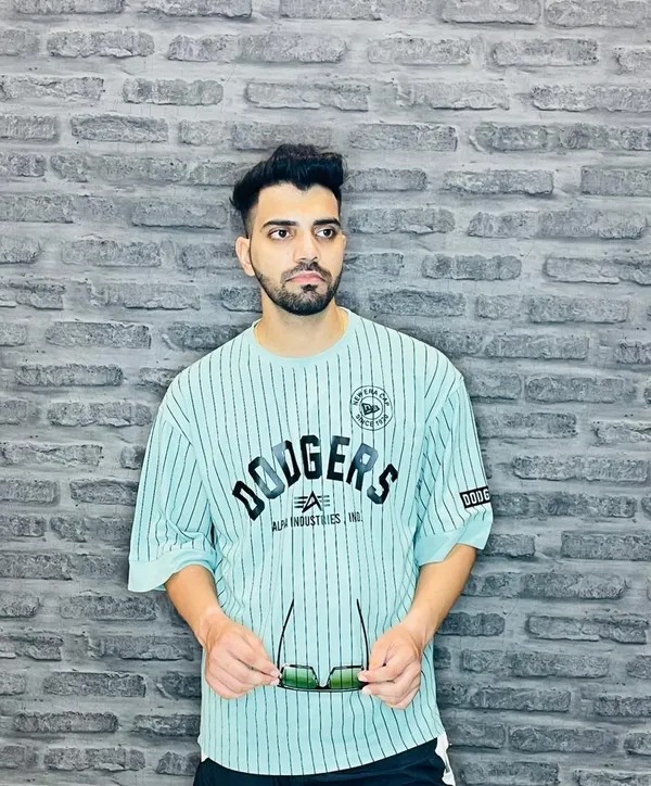 Sea_Green_Honey_Comb_Printed_Round_Neck_Soft_T-Shirt_For_Men