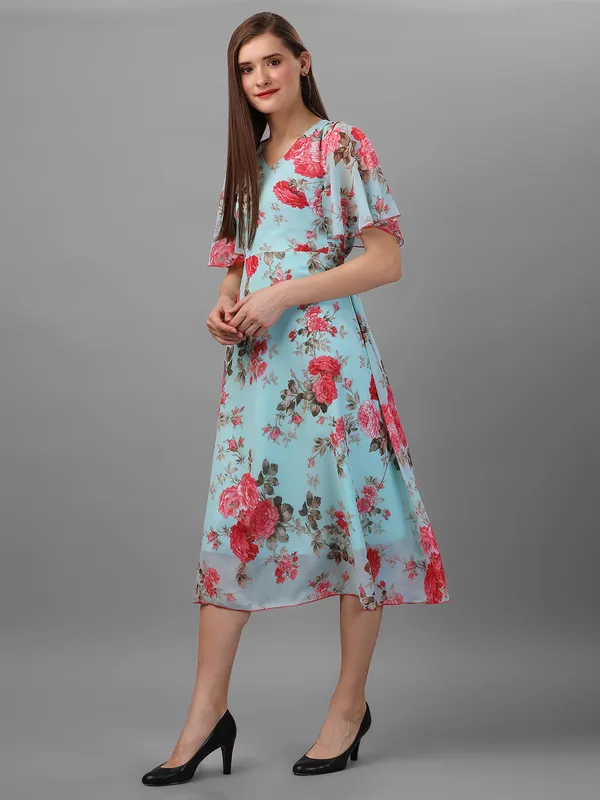 Sea_Green_&_Red_Floral_Georgette_Maxi_Dress