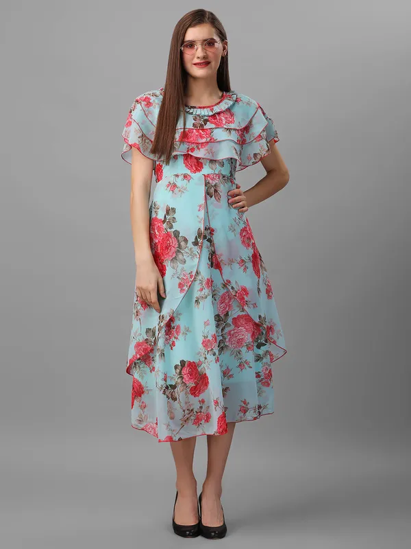 Sea_Green_&_Red_Floral_Georgette_Neckline_Flared_Maxi_Dress