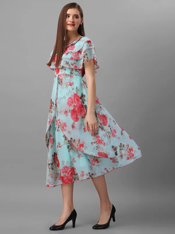 Sea_Green_&_Red_Floral_Georgette_Neckline_Flared_Maxi_Dress