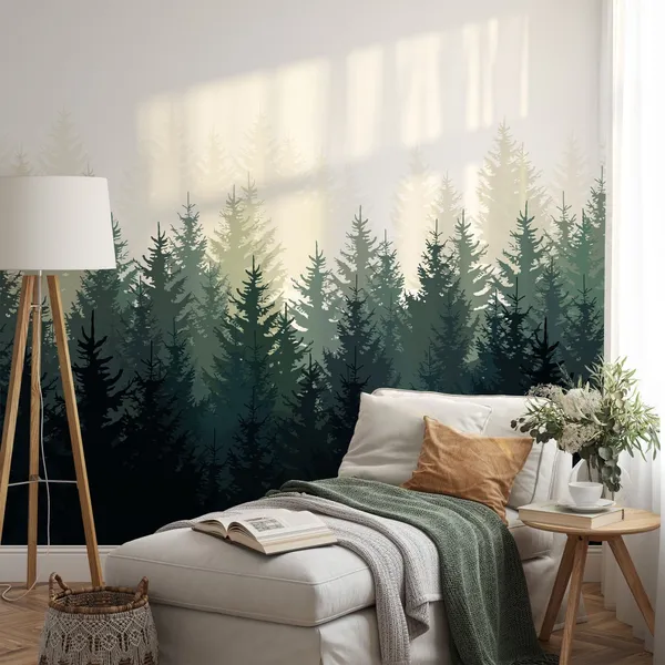 Seamless_wild_forest_Greenish__background_or_landscape_with_pine,_coniferous_and_christmas_tree._Vintage_fir_tree_and_pine_mountain_forest.