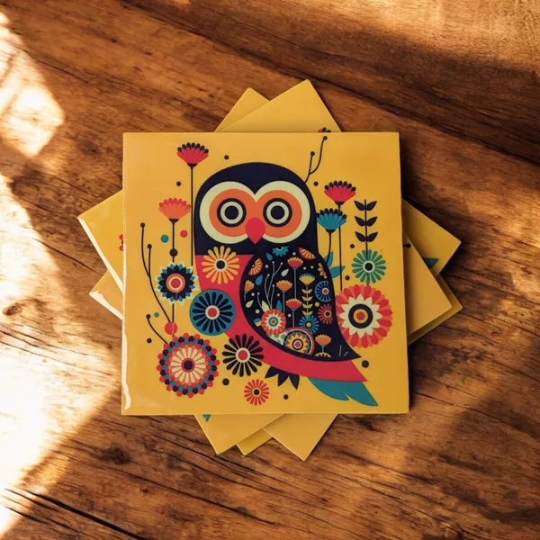 Set_of_4_Vibrant_Owl_Design_MDF_Coasters