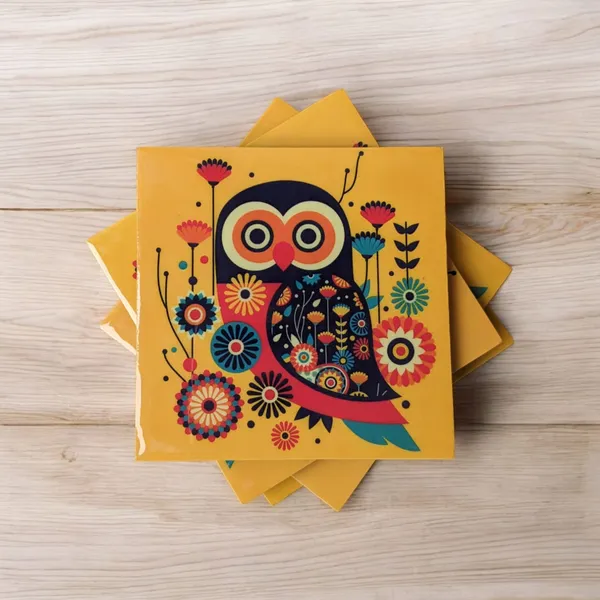Set_of_4_Vibrant_Owl_Design_MDF_Coasters