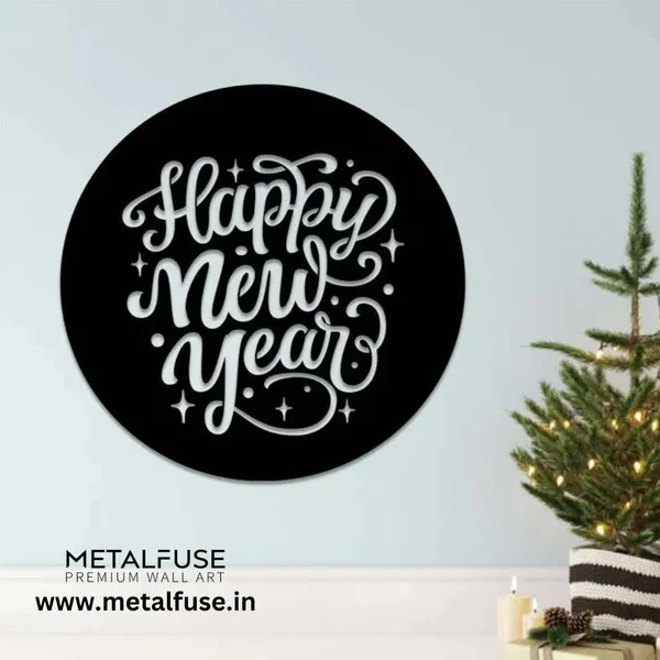 Wooden_Wall_Art_for_Home_Decoration|Happy_New_Year|Black