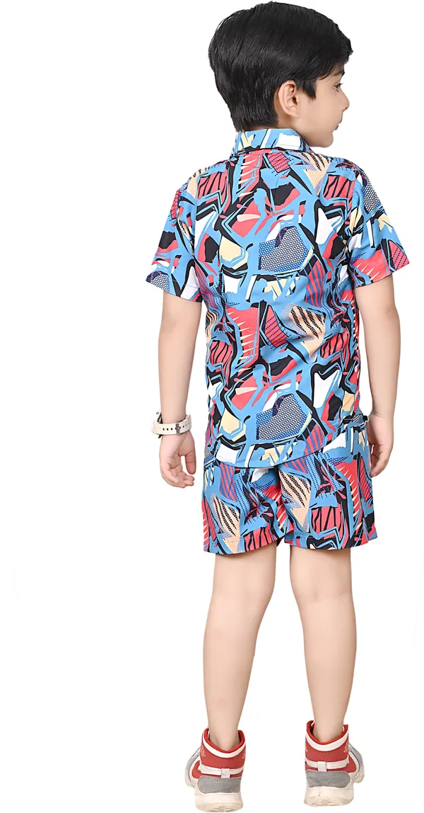 Blue_Boys_Casual_Shirt_Shorts