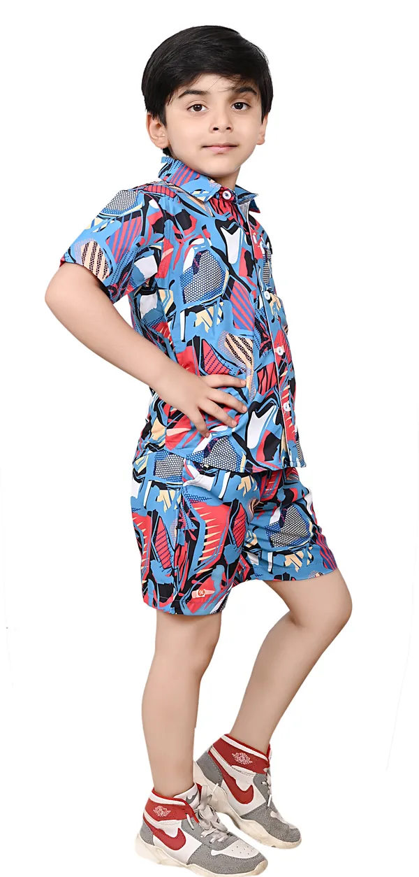 Blue_Boys_Casual_Shirt_Shorts