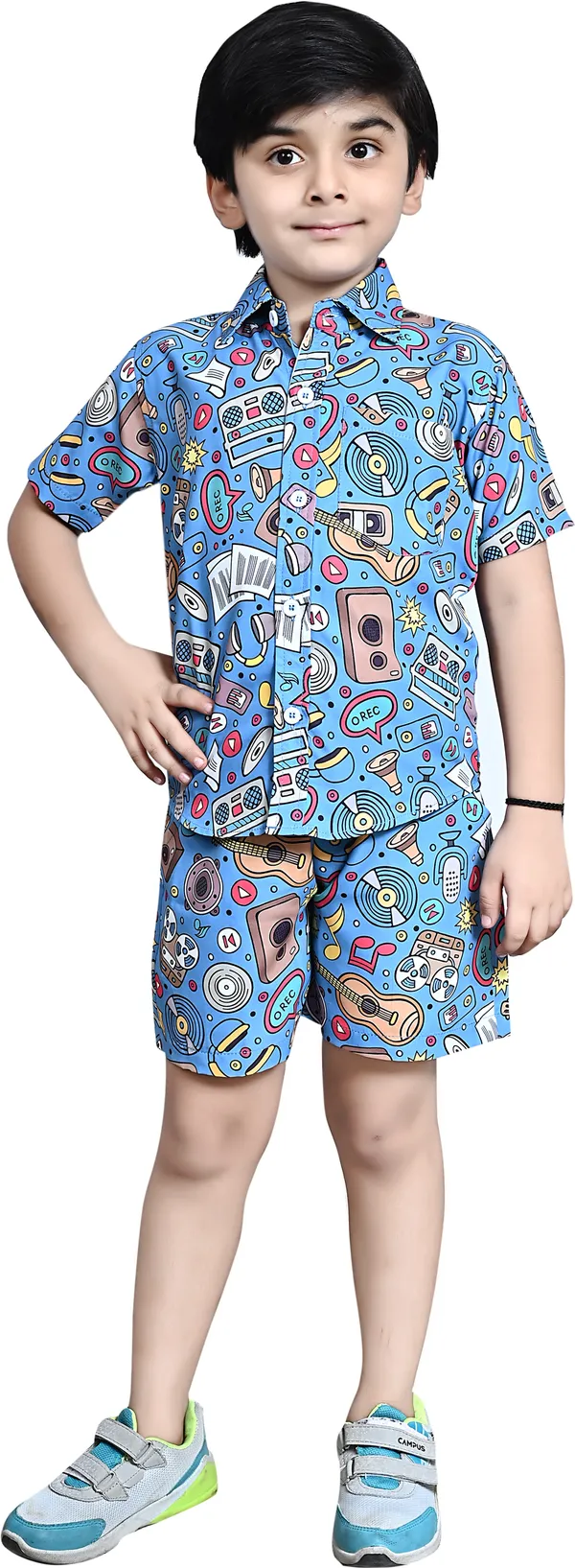 Dark_Blue_Boys_Casual_Shirt_Shorts