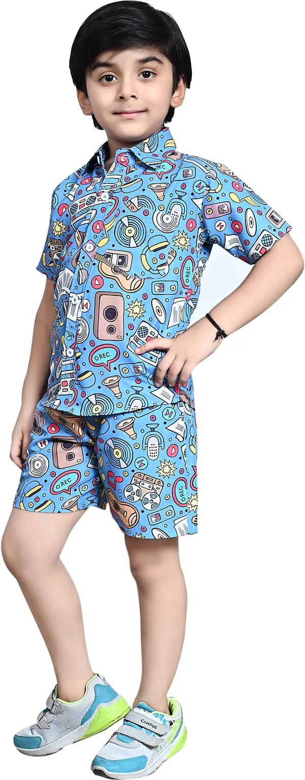 Dark_Blue_Boys_Casual_Shirt_Shorts