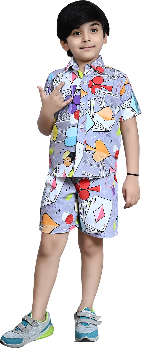 Grey_Boys_Casual_Shirt_Shorts