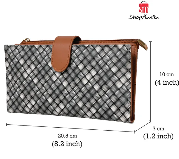 Wallet_for_Women's_|_Clutch_|Two_Fold_Wallet|_Vegan_Leather_|_Holds_Upto_10_Cards_1_ID_Slot_|_2_Notes_&_1_Coin_Compartment_|_Magnetic_Closure|_(Dark_Grey-White)