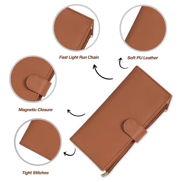 Wallet_for_Women's_|_Clutch_|Two_Fold_Wallet|_Vegan_Leather_|_Holds_Upto_10_Cards_1_ID_Slot_|_2_Notes_&_1_Coin_Compartment_|_Magnetic_Closure|_(Tan)