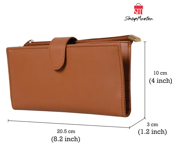 Wallet_for_Women's_|_Clutch_|Two_Fold_Wallet|_Vegan_Leather_|_Holds_Upto_10_Cards_1_ID_Slot_|_2_Notes_&_1_Coin_Compartment_|_Magnetic_Closure|_(Tan)