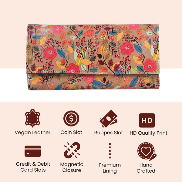 Wallet_for_Women's_|_Women's_Wallet_|Clutch_|Vegan_Leather_|_Holds_Upto_6_Cards_|_2_Notes_and_1_Coin_Compartment_|_Magnetic_Closure_|_Brown…