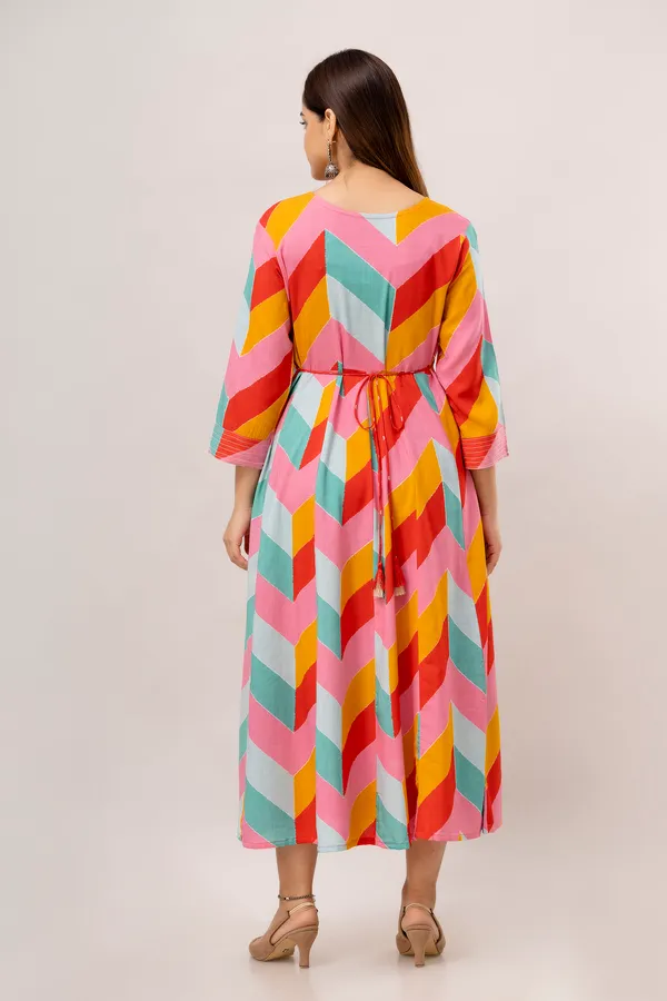 Pink_Geometric_Print_Anarkali_Kurti_For_Women