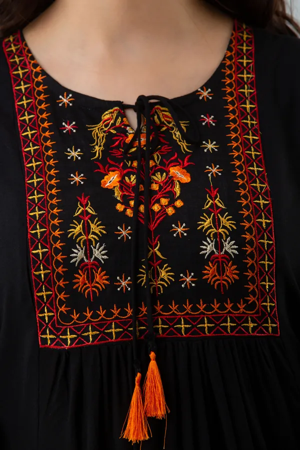 Black_Women's_Rayon_Embroidered_Regular_Fit_Top