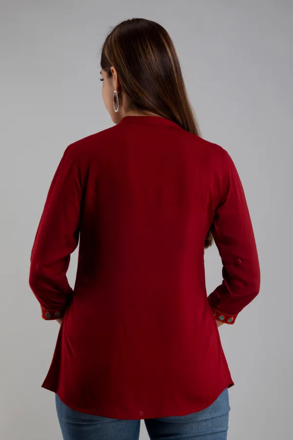 Red_Rayon_Tunics_For_Women
