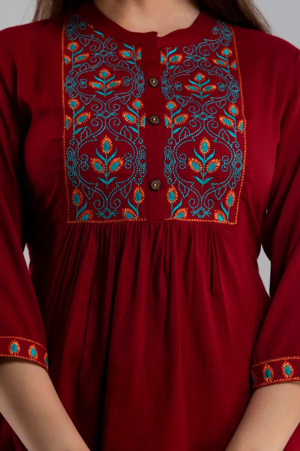 Red_Rayon_Tunics_For_Women