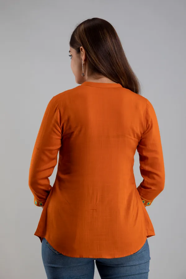 Orange_Rayon_Tunics_for_Women