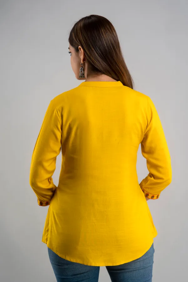 Yellow_Rayon_Tunics_For_Women
