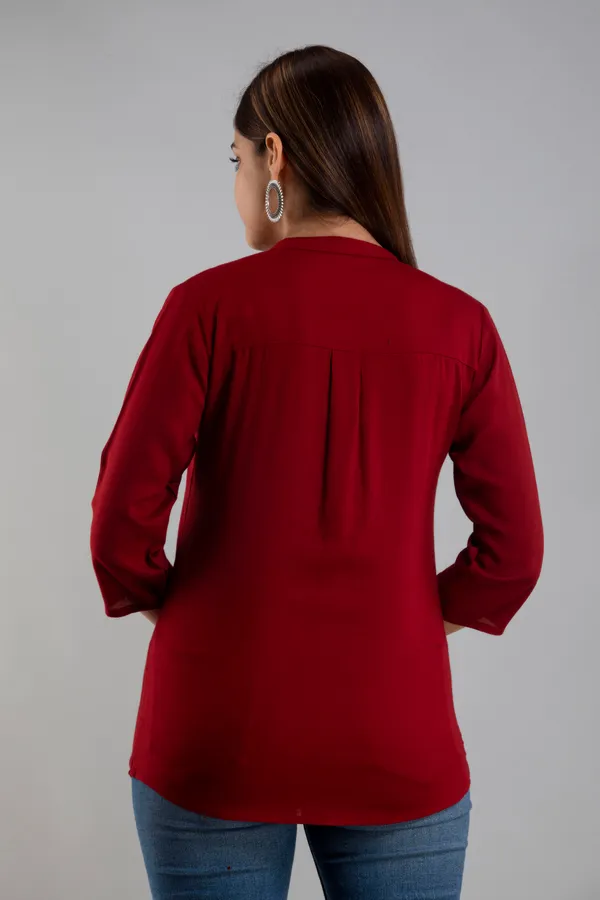 Maroon_Rayon_Tunics_For_Women