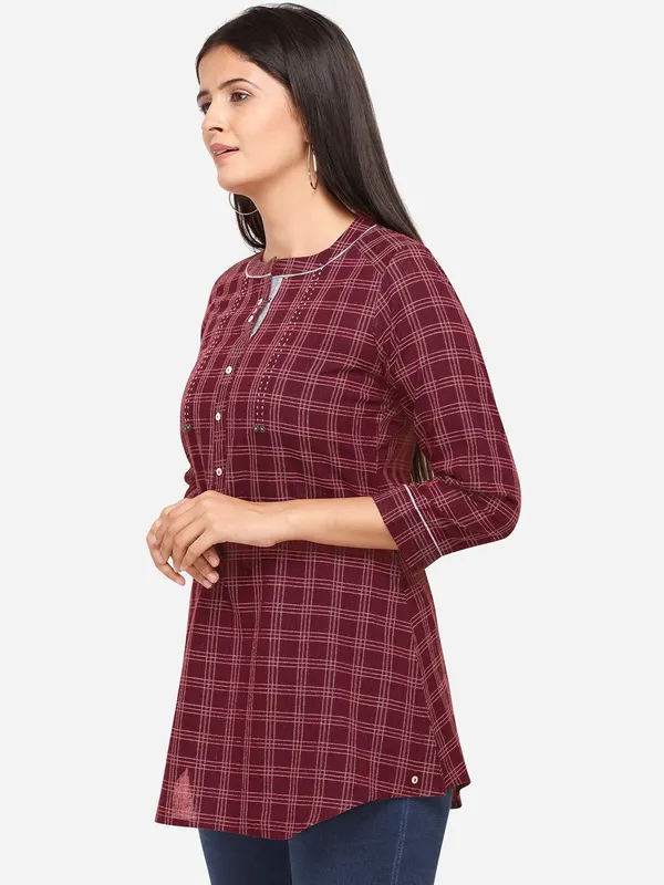 maroon_Rayon_Tunics_for_Women