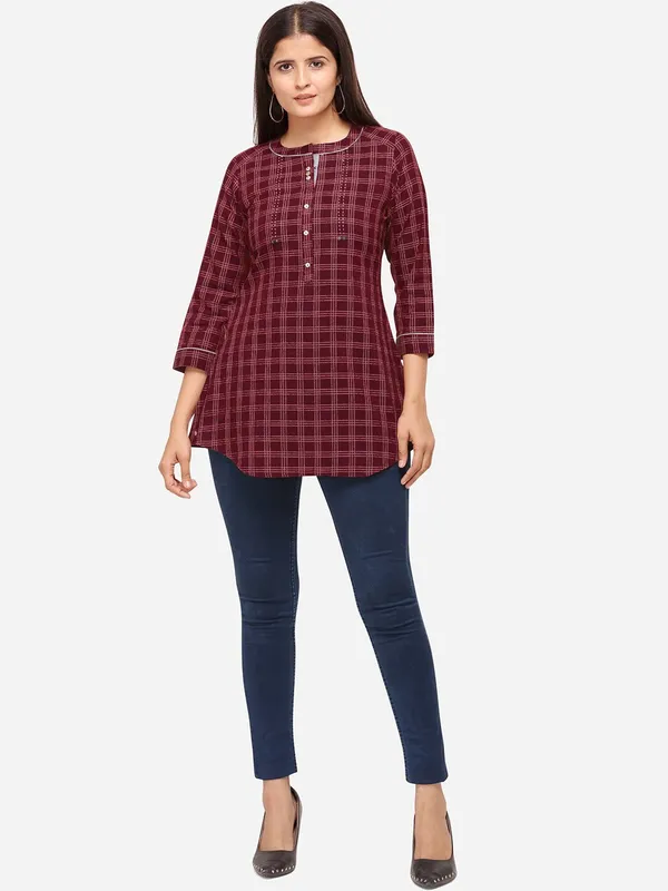 maroon_Rayon_Tunics_for_Women