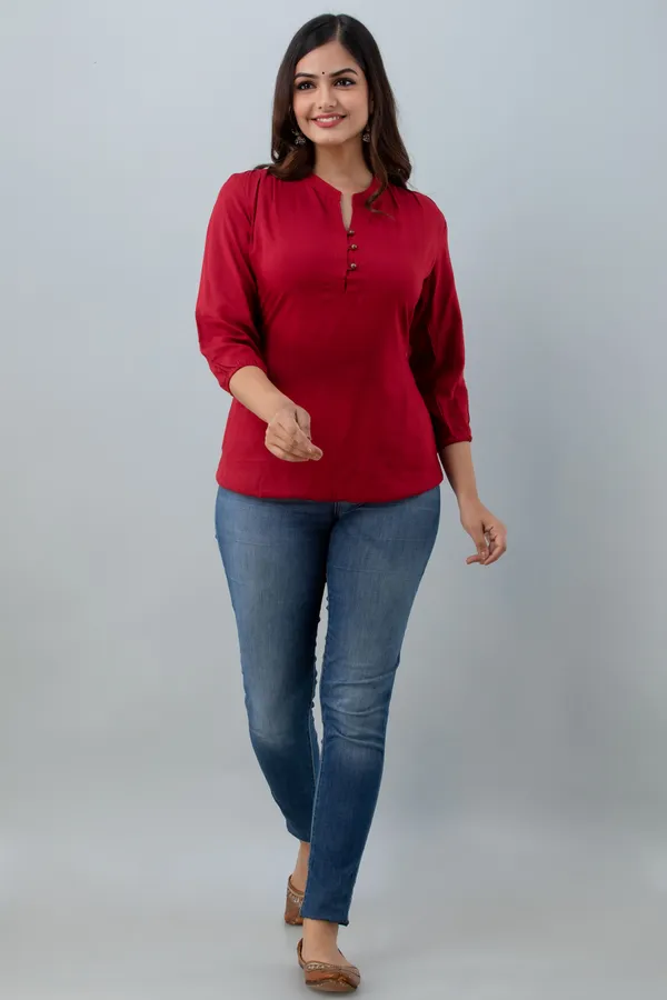 maroon_Rayon_Tunics_for_Women