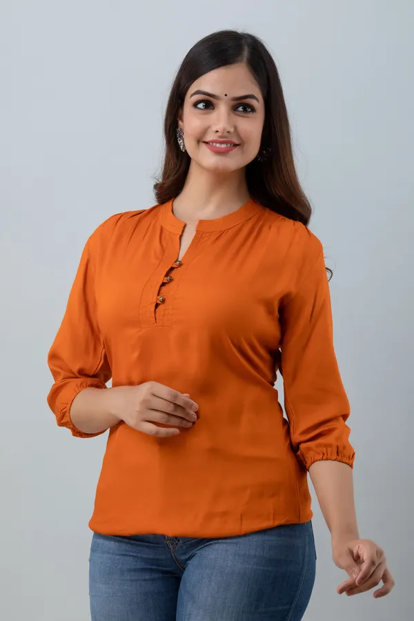 Orange_Rayon_Tunics_for_Women