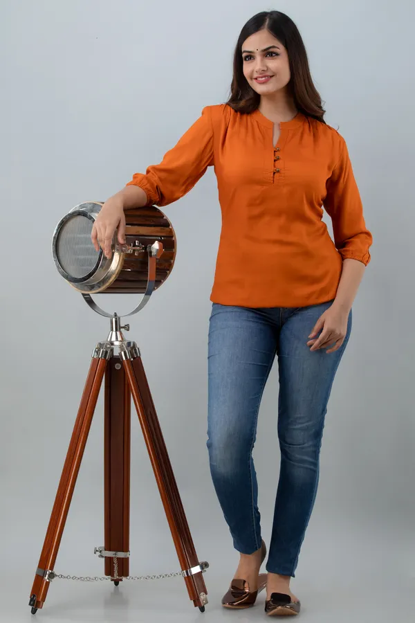 Orange_Rayon_Tunics_for_Women